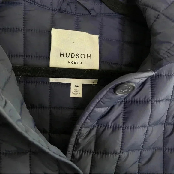 Hudson North Square Quilt Polyfill Navy  Oversized Jacket Size Small - Picture 7 of 10